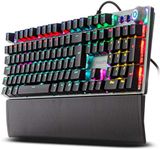 Philips SPK8614 USB Wired Mechanical Gaming Keyboard with Rainbow Backlit | Wrist Rest Pad | for PC Laptop Desktop Computers