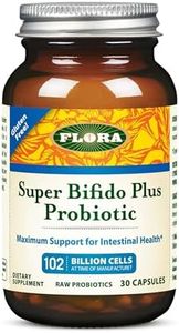 Flora Udo's Choice Super Bifido Plus 102 Billion CFU - Raw Probiotics for Men & Women with , Digestive Health Support, Bifidobacterium, Lactobacillus - 30 Veg Capsules