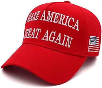 Trump 2024 MAGA Hat Make America Great Again Donald Trump Slogan with USA Flag Cap, Red MAGA Hat, One Size-Medium