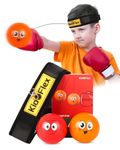 KidoFlex Boxing Reflex Ball, 2 Boxing Training Balls, Boxing Ball with Headband, Speed Training freflex ball or Adult Kids, Best Boxing Equipment for Training, Hand Eye Coordination and Fitness