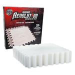 HockeyShot Revolution Synthetic Ice Tiles 10 Pack, 18x18, White - Skate-Able Hockey Tiles for All Ages, Build Your Own Year-Round Hockey Training Surface, Durable, Easy Install, Made in Canada.