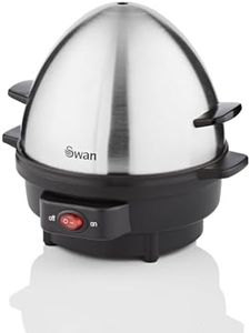 Swan SF21020N 7 Egg Boiler and Poacher, Featuring 3 Cook Settings, 350w, Black/Stainless Steel