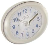 Trevi SL3052 - Compact Bedside Quartz Alarm Clock with LED Backlight - Silent Operation - Quiet no Ticking - White