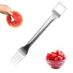 Watermelon Slicer Cutter 2-in-1 Watermelon Fork Slicer 2023 Summer Stainless Steel Fruit Cutting Tool Artifact Forks