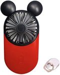 DecoLife Cute Personal Mini Fan, Handheld & Portable USB Rechargeable Fan with Beautiful LED Light, 3 Adjustable Speeds, Portable Holder, Perfect for Indoor Or Outdoor Activities, Cute Mouse