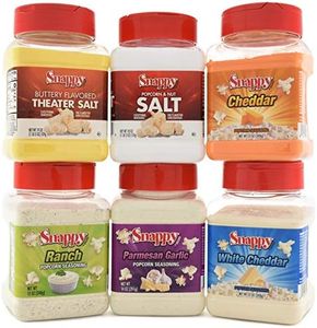 Snappy Popcorn Seasoning and Popcorn Salt Variety Pack, Theater Salt, Popcorn Salt, Ranch, Parmesan Garlic, White Cheddar, Cheddar Cheese