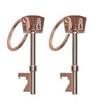 kwmobile Bottle Opener Key Keychain (Set of 2) - Keychains Shaped Like Keys to Open Beer Bottles, Soda Tops, Soft Drinks - Rose Gold