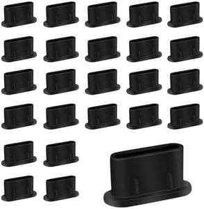 50 Pack Type C Anti Dust Plugs USB C Dust Cover Silicone USB C Dust Plug Type-C Charging Port Protector Compatible with iPhone 15 Samsung Galaxy S20 S21 S22 S23 Pixel MacBook USB C Cover Cap (Black)