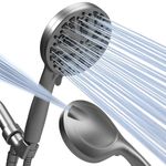 SparkPod 10 Spray Setting High Pressure Shower Head - Luxury 5" High Flow Hand Held Shower Head with High Pressure Jets - Premium Stainless Steel Hose and Bracket Included (Charcoal Grey)