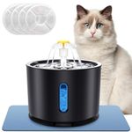 Parner Cat Water Fountain, 81oz/2.4L Stainless Steel Pet Water Drinking Fountain Water Dispenser with Intelligent Pump and LED Indicator for Water Shortage Alert, Water Fountain for Cats and Dogs