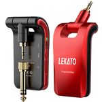 LEKATO Wireless Guitar System Stereo Wireless Guitar Transmitter and Receiver 1/4†& 1/8†2 in 1 Plugs 6 Channels 2.4GHz Rechargeable for Passive Pickup Guitar, Keyboard (Not Fit for Acoustic Guitar)