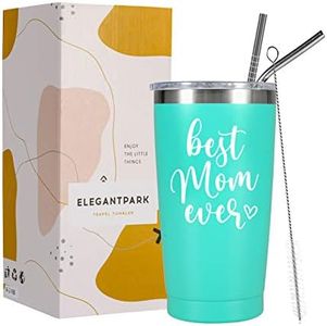 ElegantPark Mothers Day Gifts Tumbler Mom Gifts from Daughter Son Gifts Mom Cup Birthday Gifts for Mom Christmas Thanksgiving Day Best Mom Ever Insulated Tumbler with Straw 20oz