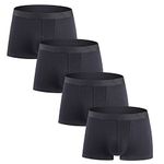 Robesbon Men's Underwear Ultimate Soft Cotton Boxer Brief 4 PACK Medium, Black/Black/Black/Black, Medium