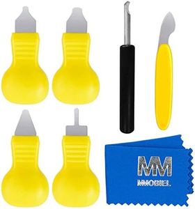 MMOBIEL 7 Pcs Watch Back Case Remover Tool Kit for Watch Repair Tool Set Back Case Opener kit for Battery Replacement, Yellow / Silver, Modern