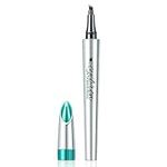 Black Eyebrow Pencil with 4 Micro-Tips, Long-Lasting Waterproof Smudge-Resistant Brow Pen, 3D Microblading Brow Tint Pens for Makeup Beginners Stays on All Day Natural Looking Matte Effect