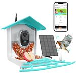 Smart Bird Feeder with Camera, Bird Watching Camera Auto Capture Bird Videos & Motion Detection, Bird House Camera (Teal)