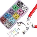 DHIMGU 200pc Silver Button Thickened Snap Fasteners Kit Metal Copper Five Claw Buckle Set with Hand Pressure Pliers Tool DIY Sewing Buttons Set for Clothing Sewing and Crafting