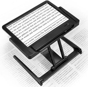 NZQXJXZ 6X Lupe mit Licht, Leselupe mit Licht für Senioren Groß, Dimmbare Lupen mit 72 LED Licht, Größere Linsen, Klappbarer Ständer Hände Frei für Bücher, Lesen, Sehschwäche