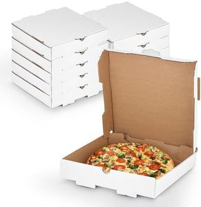 MT Products White Cardboard Pizza Box 10" x 10" x 1.75" - Corrugated B-Flute Empty Pizza Boxes (Pack of 50) - Made in USA