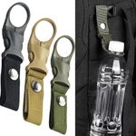 3 pcs Outdoor Water Bottle Holder Water Belt, Backpack Tape Keychain Carabiner Hanging Gear Nylon Webbing Buckle Strap Clip for Cycling Camping Hiking Outdoor Traveling