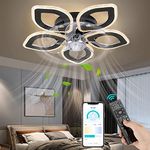 FIMEI 20.86'' Ceiling Fan with Lights and Remote, 6 Speeds Fan & Stepless Dimming Light, Remote Control & APP, Modern Fan Lighting for Living Room, Dining Room, Bedroom, Office