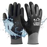 Waterproof Winter Gloves, Thermal Work Gloves for Cold Weather, Touchscreen, Super Grip, for Gardening, Fishing, Car Washing, Freezer Gloves, Grey, Medium