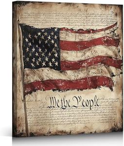 ZERILYN Ship Next Day – We the People Canvas Wall Art, USA Flag Patriotic Painting, Independence Day Home Decor, Rustic American Historical Wall Hanging