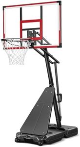 Seray Basketball Hoop Outdoor, 4.9-10 ft Height Adjustable, 44 Inch Portable Goal System with Shatterproof Backboard & Wheels for Kids, Youth, Adults in Backyard, Driveway, Indoor