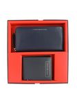 Tommy Hilfiger Joaquin Leather Mens + Womens Wallet Gift Set for Unisex - Navy/Navy
