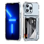 ACANDYA for iPhone 13 Pro Max Case Wallet Clear Protective Phone Case with Credit Card Holder Heavy Duty Protection Shockproof Anti-Scratch Anti-Yellow Cover for iPhone 13 Pro Max 6.7 inch Transparent