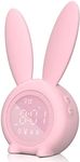 Kids Alarm Clock - Digital Wake Up Clock, Dimmable Ambient Lighting, Cute Rabbit Design, 5 Ringtones - Rechargeable, Perfect for Bedrooms