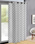 Oasis Home Collection Cotton Printed Door Curtain, 4.5 X 7 Ft, Grey, Pack of 1, Grommets