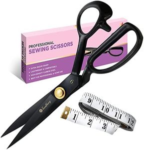 Fabric Scissors Professional (9-inch), Premium Scissors for Fabric Cutting with Bonus Measuring Tape - Made of High Density Carbon Steel Shears, Sewing Scissors for Fabric, Leather, Thin Metal, etc.