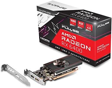 Sapphire 11315-01-20G Pulse AMD Radeon RX 6400 Low Profile Gaming Graphics Card with 4GB GDDR6, AMD RDNA 2, Black