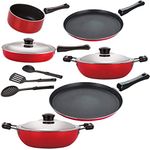 Nirlon Nonstick Aluminium Gas Compatible Cookware Utensils Combo Gift Set Offer, FT13_FT10_DKDM_DKDB_SPM_FP12_3SPN