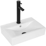 887B-1-17.7'' × W 12.2'' × H 4.3 '' White Sink Set ITHWIU Bathroom Vessel Sink with Faucet Combo Above Counter Ceramic Bathroom Sink for Lavatory Vanity Cabinet Balcony