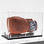 Boxing Glove Display Case,Display Deluxe UV-Protected,Display Case Holder Showcase with Stands for Boxing Glove Baseball Mitt UV Protection Gold Color Riser Horizontal Stand(13x8.7x8.7inch;33x22x22cm)