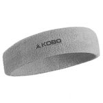 Kobo Gym Headband for Men and Women - Sports Headband for Workout & Running, Breathable, Non-Slip Sweat Head Bands for Long Hair (Grey) (Imported)