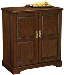 Howard Miller Lodi II Bar Console – Portable Hardwood Bar Cabinet with Expandable Top, Adjustable Shelves, Stemware Racks, Locking Doors, Ample Storage & Decorative Raised Panels for Gatherings