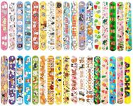 VANANA 34 PCs Slap Bracelets Slap Wrist Bands with 34 Designs Pattern Colorful Flamingos Cats Dogs Animal Party Bag Fillers Party Favours Pack