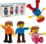 PicassoTiles Magnetic 4 Family Action Figures Toddler Toy Magnet Expansion Pack Educational Add-on STEM Learning Kit Toys Pretend Playset for Construction Building Block Tiles Child Brain Development