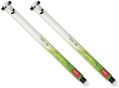 LEGAMI Lot de 2 stylos gel effaçables Panda, encre thermosensible, pointe de 0,7 mm de diamètre, longueur 15 cm, encre noire