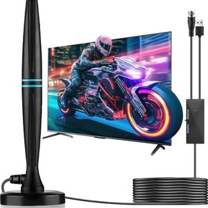 TV Aerial Indoor TV Aerial for Smart TV with Signal Booster Digital TV Antenna indoor/outdoor with strong signal uk for Miles Long Range Support 4K 1080P HDT-With Magnetic Base 2025 Upgrade