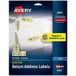 Avery Gold Foil Mailing Labels for Inkjet Printers, 0.75 x 2.25 Inches, Pack of 300 (8987)