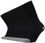 ONKE Cotton Cushion Crew Socks for Men Athletic All Season Heavy Duty Work Boot with Thick Moisture Control Sweat Wicking(Black XL)