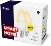 Trust WiFi E14 Smart Bulb, Dimmable Candle Bulb, Works with Alexa and Google Home, No Hub, 2.4GHz WiFi Bulb, Small Screw Warm to Cool Smart Light Bulb, White Ambience [Amazon Exclusive] - 2 Pack