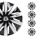 Sparco SPC1591BKSV Wheel covers Lazio 15-inch, Black/Silver