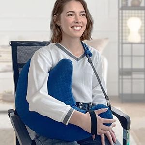 lianjindun Post Shoulder Surgery Pillow, Rotator Cuff Pillow for Pain Side Sleeper, Arm Adults After Surgery, with Sling-for Relief Sleeping (Blue) (001)