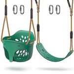 Dolibest 2 Pack Swing Seat, Full Bucket Indoor Outdoor Garden Playground Swing with Adjustable 1.4-2M Rope & Lockset Carabiner for Toddler/Kid/Teen, Cute Elephant Shape & Flower Cutout, up to 600lbs