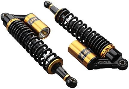 GZYF Pair 375mm Motorcycle ATV Shock Absorbers Universal for Honda for Suzuki for Yamaha for Kawasaki ATV Go Kart Quad Dirt Sport Bikes Black & Gold